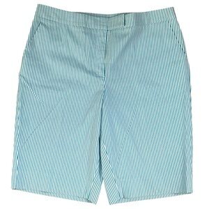 Jones New York Bermuda Shorts Blue & White Striped Size 12